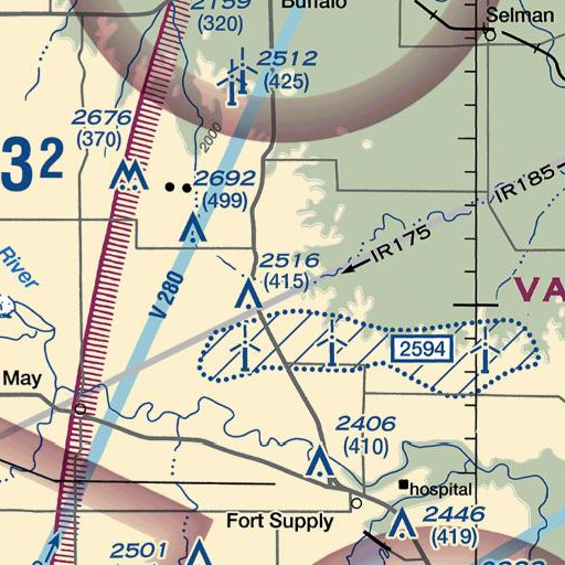FAA VFR chart of Randall 2 Reservoir, OK