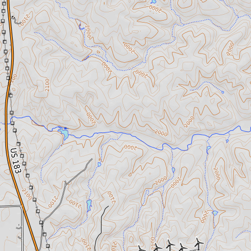 OpenTopoMap map of Randall 2 Reservoir, OK
