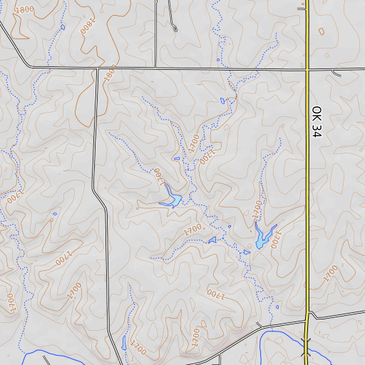 OpenTopoMap map of Selman 23 Dam, OK