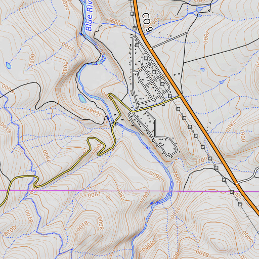 OpenTopoMap map of Spring Creek, CO