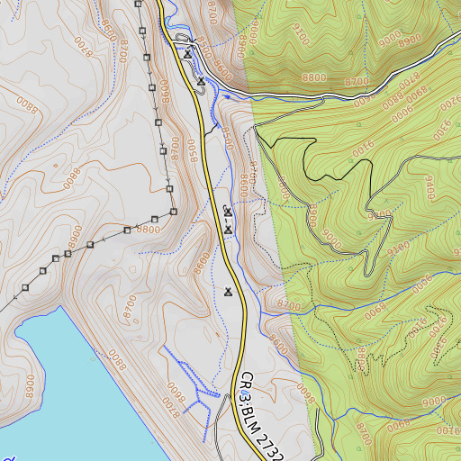 OpenTopoMap map of Ute Park School, CO