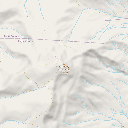 OpenStreetMap map of Yarmony Mountain, CO