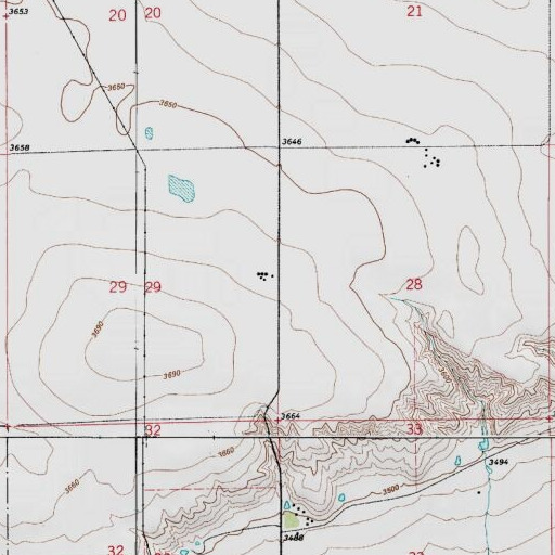 USGS 24K topo map of Pershing School (historical), MT