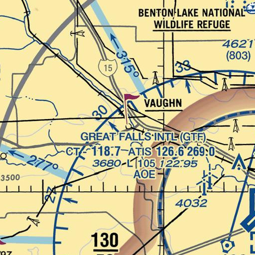 FAA VFR chart of Vaughn School, MT