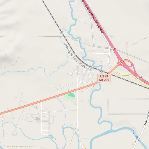 OpenStreetMap map of Vaughn School, MT