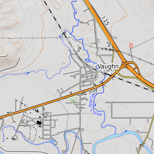 OpenTopoMap map of Vaughn School, MT