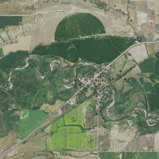 Aerial imagery of Sun River Middle School, MT