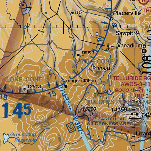 FAA VFR chart of Dempsey Meadows, CO