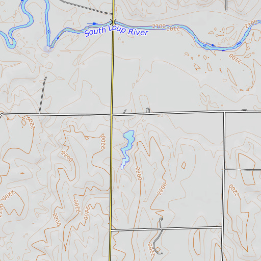 OpenTopoMap map of Rohrich Dam, NE