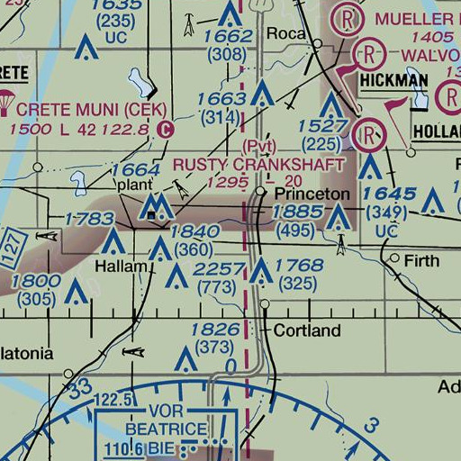 FAA VFR chart of Upper Big Nemaha Dam 15-E, NE
