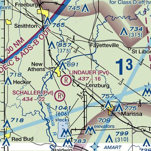FAA VFR chart of Irwin School (historical), IL