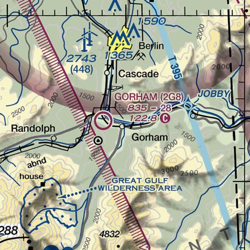 FAA VFR chart of Gorham Dam, NH