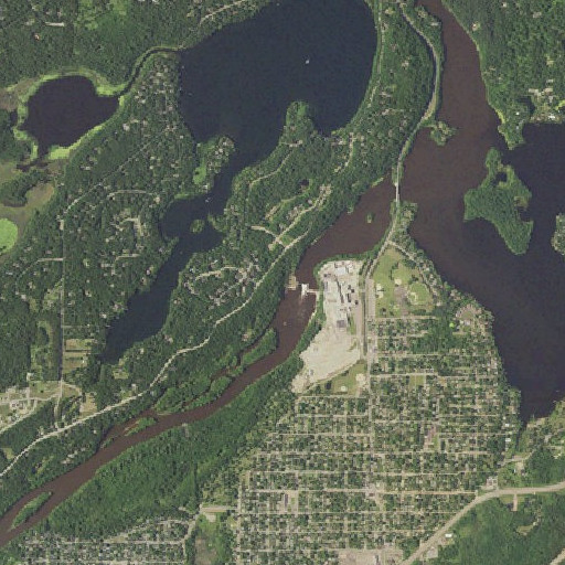 Aerial imagery of Brainerd Dam, MN