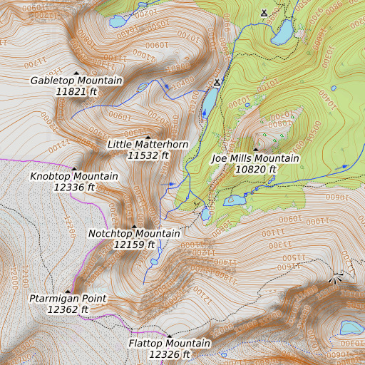 OpenTopoMap map of Grace Falls, CO
