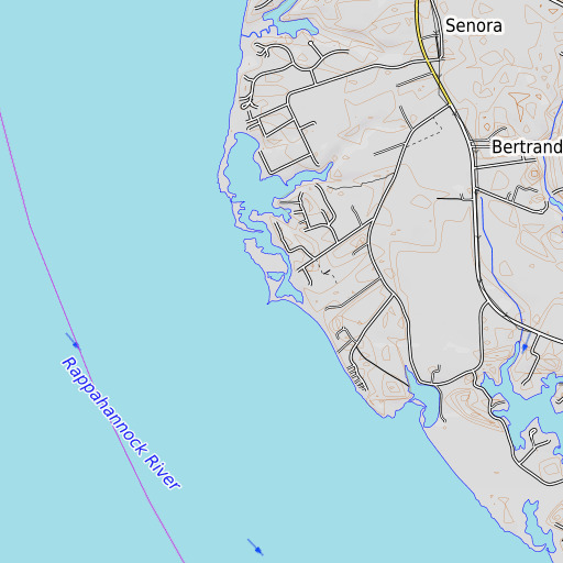 OpenTopoMap map of Rogues Hole, VA