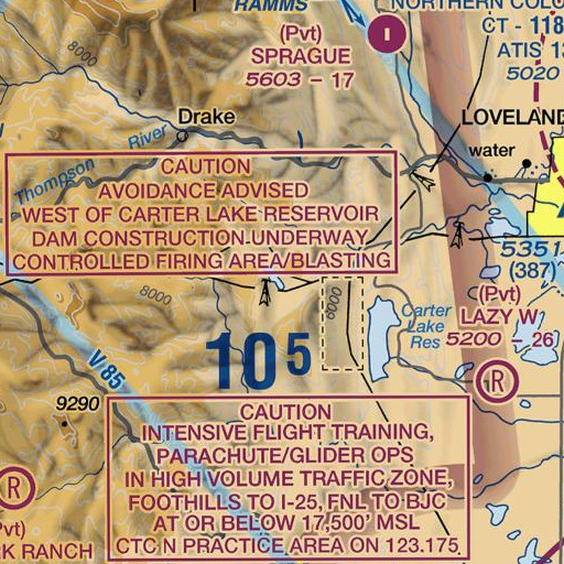 FAA VFR chart of Pinewood School, CO