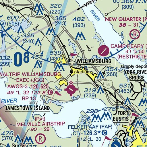 FAA VFR chart of Washington Hall, VA