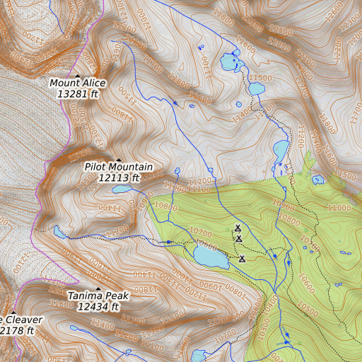 OpenTopoMap map of Fan Falls, CO