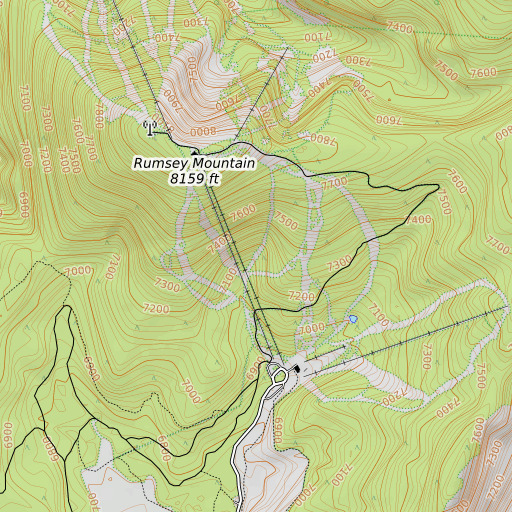 OpenTopoMap map of Gold Bug Ski Trail, MT