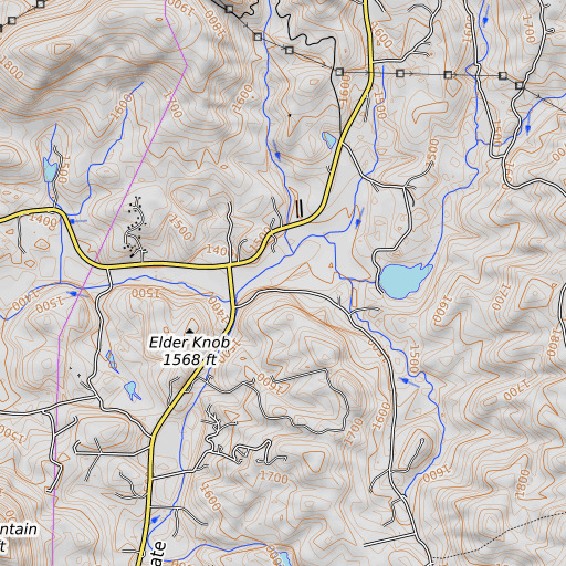OpenTopoMap map of Sautee Valley, GA