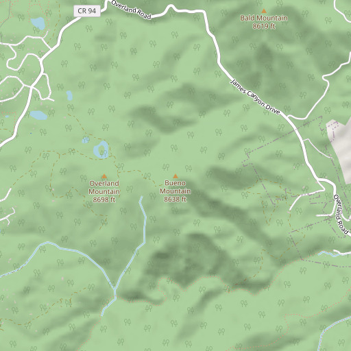 OpenStreetMap map of Bueno Mountain, CO