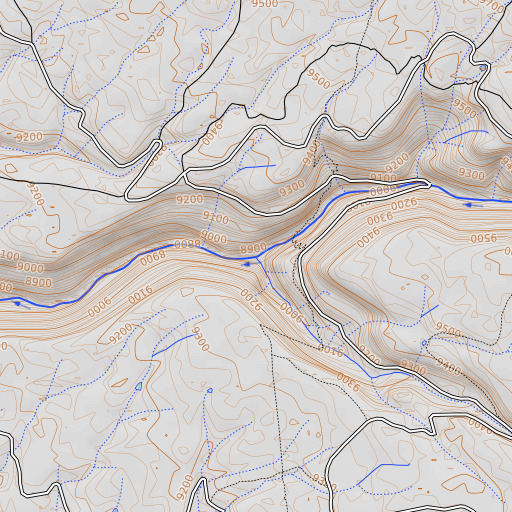 OpenTopoMap map of Fish Creek, CO