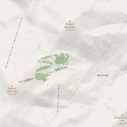 OpenStreetMap map of Snow Fields Ski Trail, MT