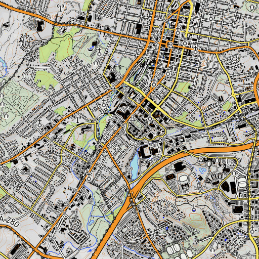 OpenTopoMap map of Converse Hall, VA