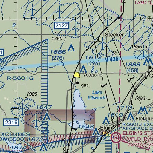 FAA VFR chart of Apache Post Office, OK