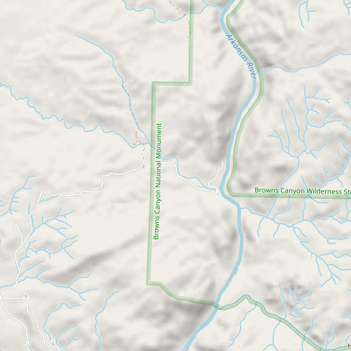 OpenStreetMap map of Browns Canyon Warm Spring, CO