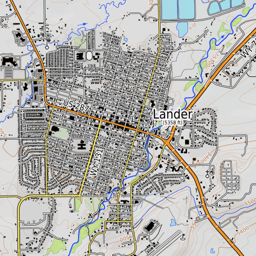 OpenTopoMap map of Northside School, WY