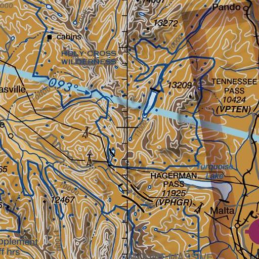 FAA VFR chart of Bench Lakes, CO