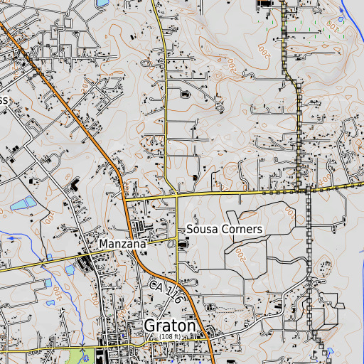 OpenTopoMap map of Dehlinger Winery, CA