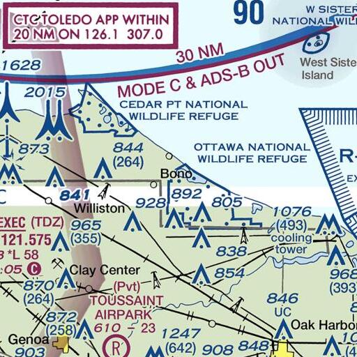 FAA VFR chart of Metzger Marsh, OH