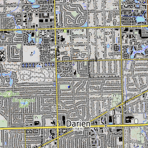 OpenTopoMap map of Mark Delay School, IL