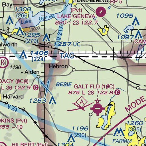 FAA VFR chart of Alden-Hebron High School, IL