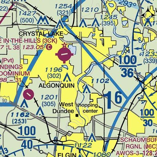 FAA VFR chart of Crystal Lake Outlet, IL