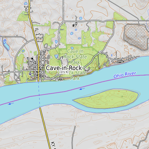 OpenTopoMap map of Buzzards Roost, IL