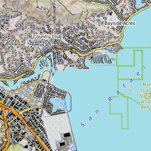 OpenTopoMap map of Pickleweed Park, CA