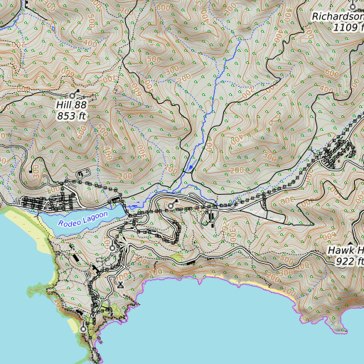 OpenTopoMap map of Gerbode Valley, CA
