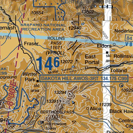FAA VFR chart of Corona Range Study Plot, CO
