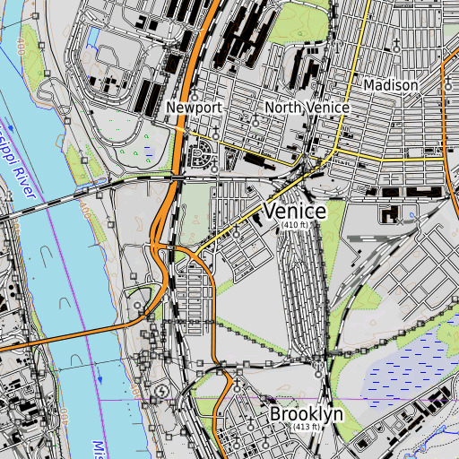 OpenTopoMap map of Saint Mark School, IL