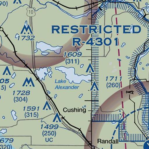 FAA VFR chart of Ogema Point, MN