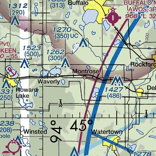 FAA VFR chart of Wright Cemetery, MN