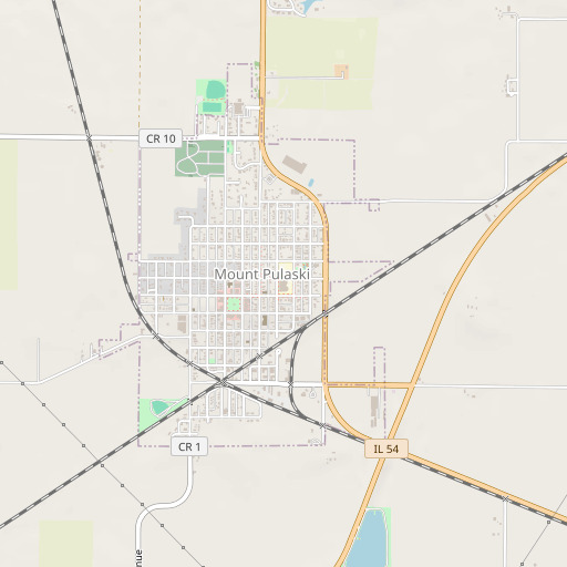 OpenStreetMap map of Mount Pulaski Elementary School, IL