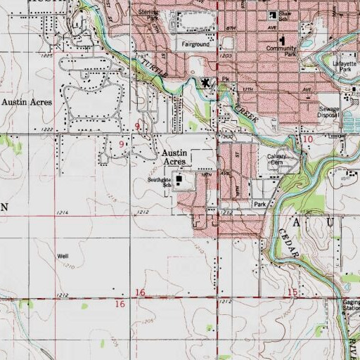 USGS 24K topo map of Southgate School, MN