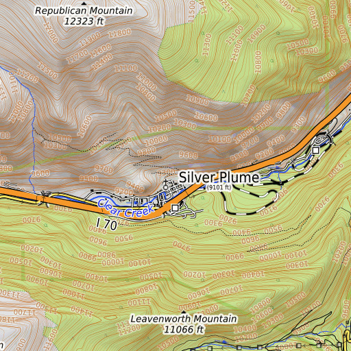 OpenTopoMap map of Snowdrift Gulch, CO