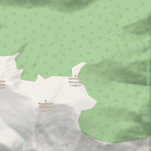 OpenStreetMap map of Democrat Mountain, CO