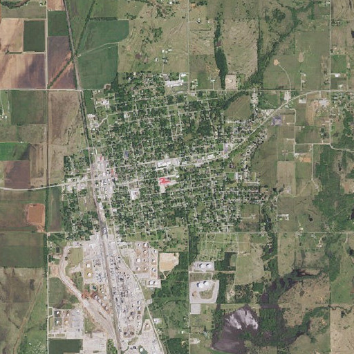 Aerial imagery of Wynnewood Middle School, OK