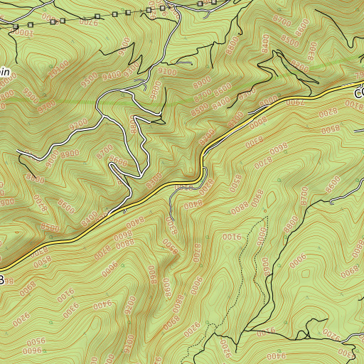 OpenTopoMap map of Devils Canyon, CO